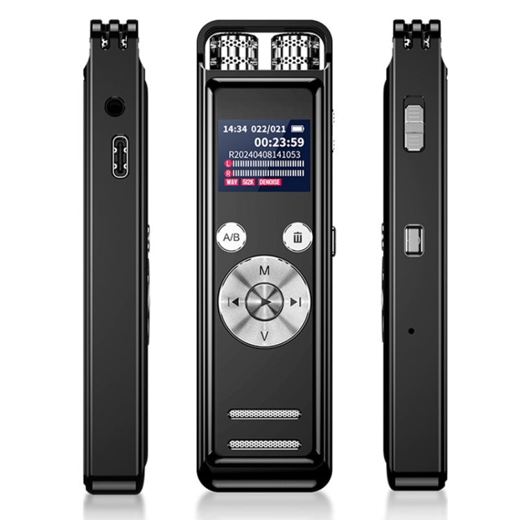 ZD43B 전방향 듀얼 마이크 스마트 노이즈 감소 음성 녹음기, 32GB, 64GB