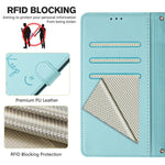 스마일 엠보싱 RFID 가죽 폰 케이스, 아이폰 17 프로 맥스용, 아이폰 17 프로용, 아이폰 17용, 아이폰 Air용, 아이폰 SE 2024용, 아이폰 16 프로 맥스용, 아이폰 16 프로용, 아이폰 16 플러스용