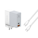 LDNIO A2620C PD3.0 65W USB 전원 어댑터 여행용 충전기 타입-C to 타입-C 케이블 포함, EU 플러그, US 플러그, UK 플러그