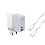 LDNIO A2620C PD3.0 65W USB 전원 어댑터 여행용 충전기 타입-C to 타입-C 케이블 포함, EU 플러그, US 플러그, UK 플러그