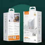 LDNIO A2620C PD3.0 65W USB 전원 어댑터 여행용 충전기 타입-C to 타입-C 케이블 포함, EU 플러그, US 플러그, UK 플러그