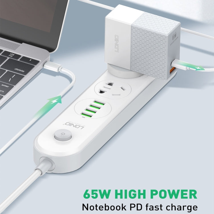 LDNIO A2620C PD3.0 65W USB 전원 어댑터 여행용 충전기 타입-C to 타입-C 케이블 포함, EU 플러그, US 플러그, UK 플러그