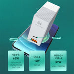LDNIO A2620C PD3.0 65W USB 전원 어댑터 여행용 충전기 타입-C to 타입-C 케이블 포함, EU 플러그, US 플러그, UK 플러그