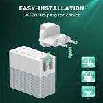 LDNIO A2620C PD3.0 65W USB 전원 어댑터 여행용 충전기 타입-C to 타입-C 케이블 포함, EU 플러그, US 플러그, UK 플러그