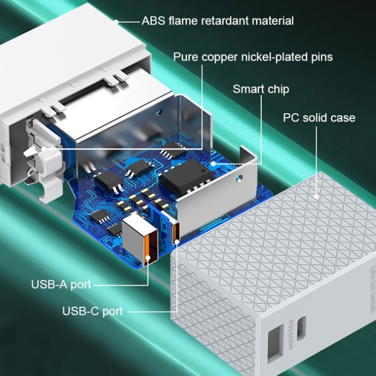 LDNIO A2620C PD3.0 65W USB 전원 어댑터 여행용 충전기 타입-C to 타입-C 케이블 포함, EU 플러그, US 플러그, UK 플러그