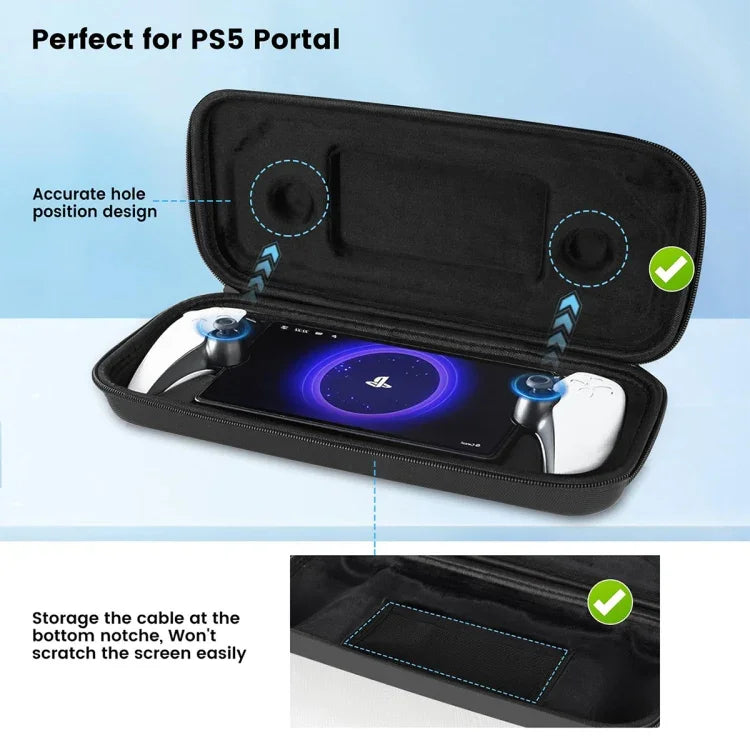 소니 PlayStation Portal 휴대용 게임 콘솔 수납 가방 키트용