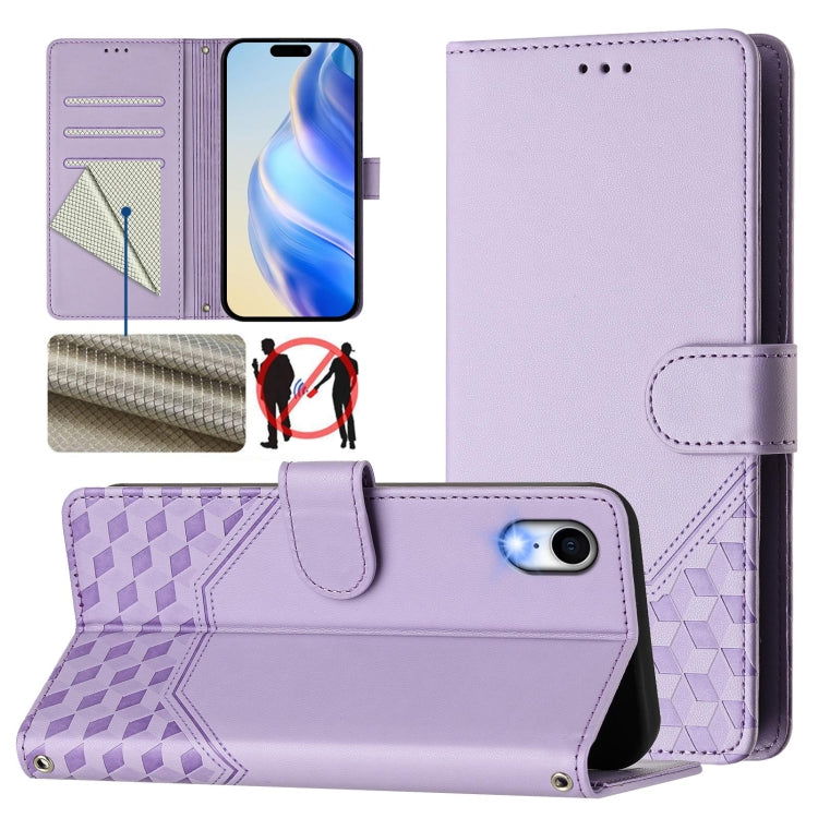 벌집 엠보싱 RFID 가죽 휴대폰 케이스, iPhone 11 Pro Max용, iPhone 11용, iPhone 11 Pro용, iPhone X / XS용, iPhone XR용, iPhone XS Max용, iPhone 8 Plus / 7 Plus용