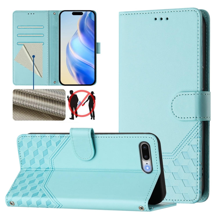 벌집 엠보싱 RFID 가죽 휴대폰 케이스, iPhone 11 Pro Max용, iPhone 11용, iPhone 11 Pro용, iPhone X / XS용, iPhone XR용, iPhone XS Max용, iPhone 8 Plus / 7 Plus용