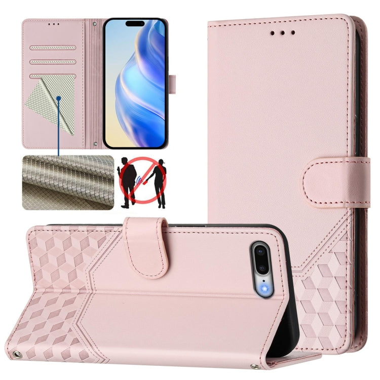 벌집 엠보싱 RFID 가죽 휴대폰 케이스, iPhone 11 Pro Max용, iPhone 11용, iPhone 11 Pro용, iPhone X / XS용, iPhone XR용, iPhone XS Max용, iPhone 8 Plus / 7 Plus용