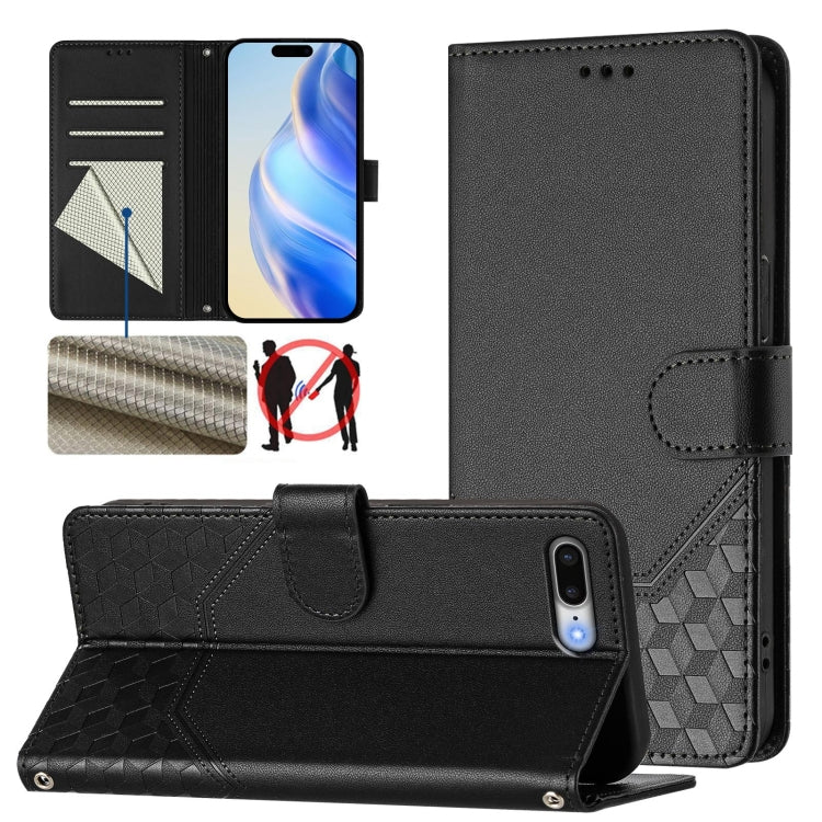 벌집 엠보싱 RFID 가죽 휴대폰 케이스, iPhone 11 Pro Max용, iPhone 11용, iPhone 11 Pro용, iPhone X / XS용, iPhone XR용, iPhone XS Max용, iPhone 8 Plus / 7 Plus용