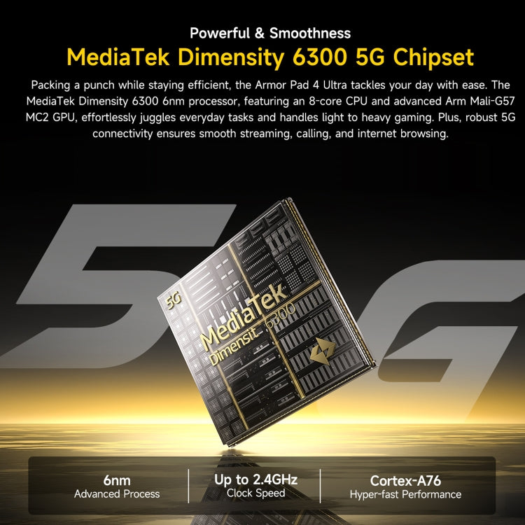 Ulefone Armor Pad 4 Ultra 열 버전 러기드 태블릿, 10.36인치 Android 14 MediaTek Dimensity 6300 옥타 코어 5G 네트워크, EU 플러그, Armor Pad 4 Ultra 열화상