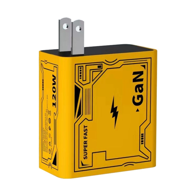 HX111 120W USB, Type-C GaN 초고속 충전기, 미국 플러그, EU 플러그, 영국 플러그
