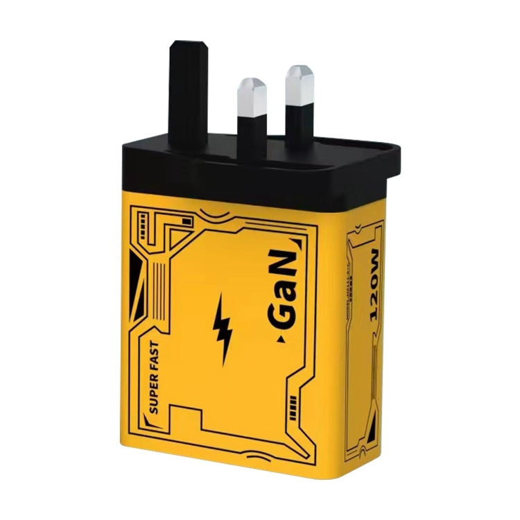 HX111 120W USB, Type-C GaN 초고속 충전기, 미국 플러그, EU 플러그, 영국 플러그