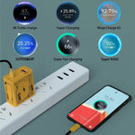 HX111 120W USB, Type-C GaN 초고속 충전기, 미국 플러그, EU 플러그, 영국 플러그