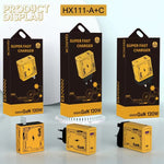 HX111 120W USB, Type-C GaN 초고속 충전기, 미국 플러그, EU 플러그, 영국 플러그