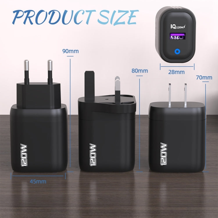 120W USB 고속 충전기, 미국 플러그, EU 플러그, 영국 플러그