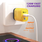 120W USB 고속 충전기, 미국 플러그, EU 플러그, 영국 플러그