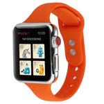 Thin Silicone Double Buckle Replacement Wrist Strap, For Apple Watch Series 7 41mm / 6 & SE & 5 & 4 40mm / 3 & 2 & 1 38mm, For Apple Watch Series 8&7 41mm / SE 2&6&SE&5&4 40mm / 3&2&1 38mm