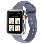 Thin Silicone Double Buckle Replacement Wrist Strap, For Apple Watch Series 7 41mm / 6 & SE & 5 & 4 40mm / 3 & 2 & 1 38mm, For Apple Watch Series 8&7 41mm / SE 2&6&SE&5&4 40mm / 3&2&1 38mm