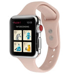 Thin Silicone Double Buckle Replacement Wrist Strap, For Apple Watch Series 7 41mm / 6 & SE & 5 & 4 40mm / 3 & 2 & 1 38mm, For Apple Watch Series 8&7 41mm / SE 2&6&SE&5&4 40mm / 3&2&1 38mm