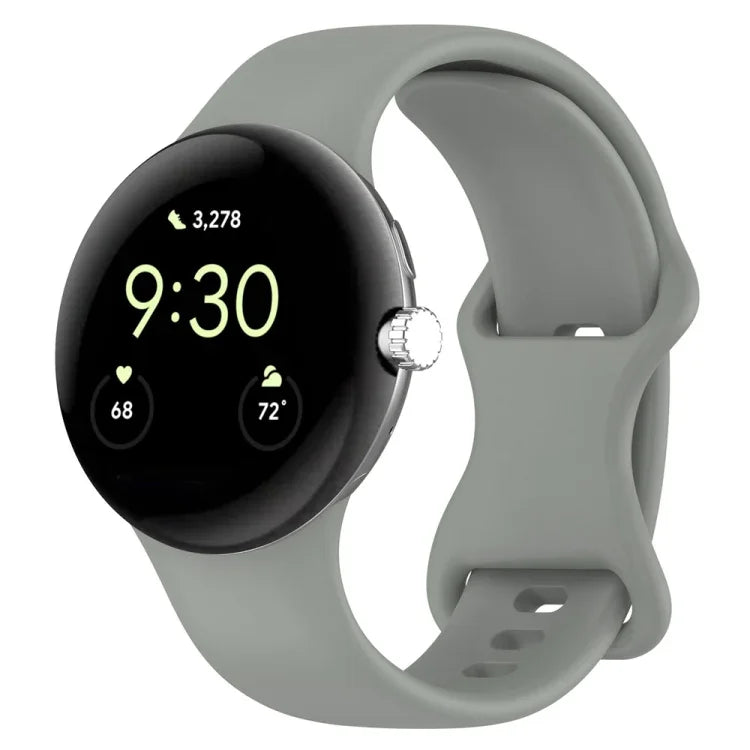 Butterfly Buckle Solid Color Silicone Watch Band, For Google Pixel Watch 4 / Watch 3 45mm, For Google Pixel Watch 4 / 3 / 2 / 1 41mm