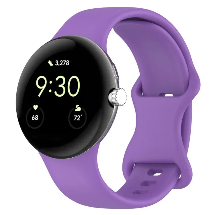 Butterfly Buckle Solid Color Silicone Watch Band, For Google Pixel Watch 4 / Watch 3 45mm, For Google Pixel Watch 4 / 3 / 2 / 1 41mm