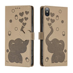 만화 코끼리 엠보싱 가죽 휴대폰 케이스, 아이폰 XR용, 아이폰 XS 맥스용, 아이폰 8 플러스 / 7 플러스용