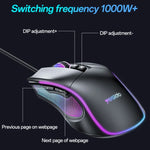 Yesido KB20 USB 7200DPI RGB 유선 마우스, KB20