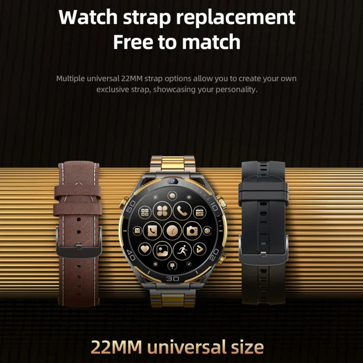 T7 1.508인치 4G LTE 안드로이드 10 스마트 워치, 6GB+128GB, MTK6762 옥타 코어, 심박수 / 혈중 산소 지원