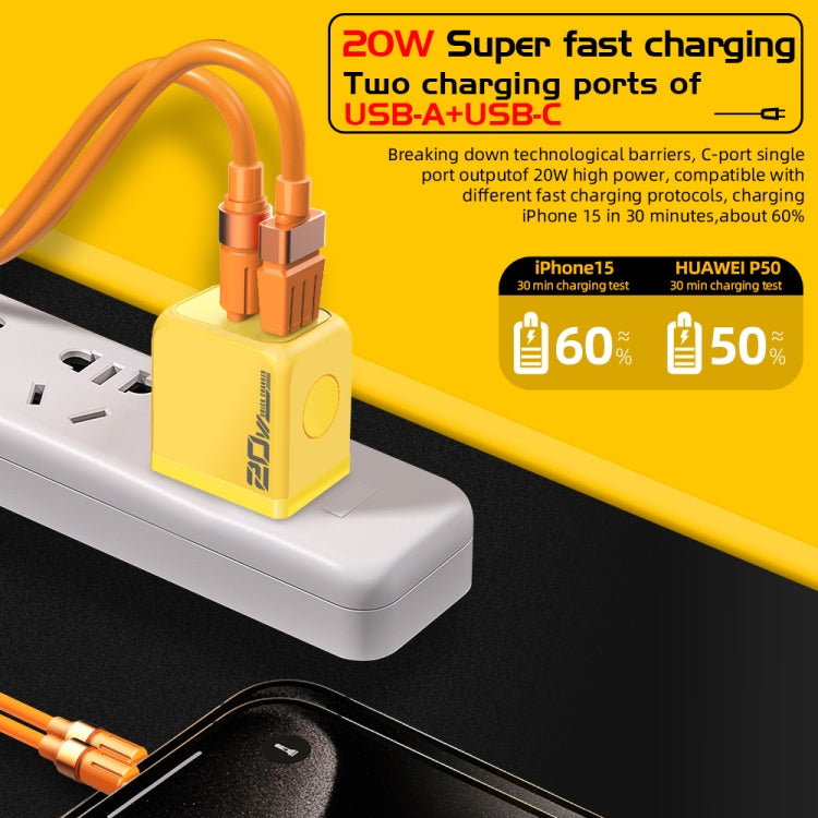 M167 PD 20W Type-C and USB QC 3.0 Fast Charger, EU Plug, US Plug