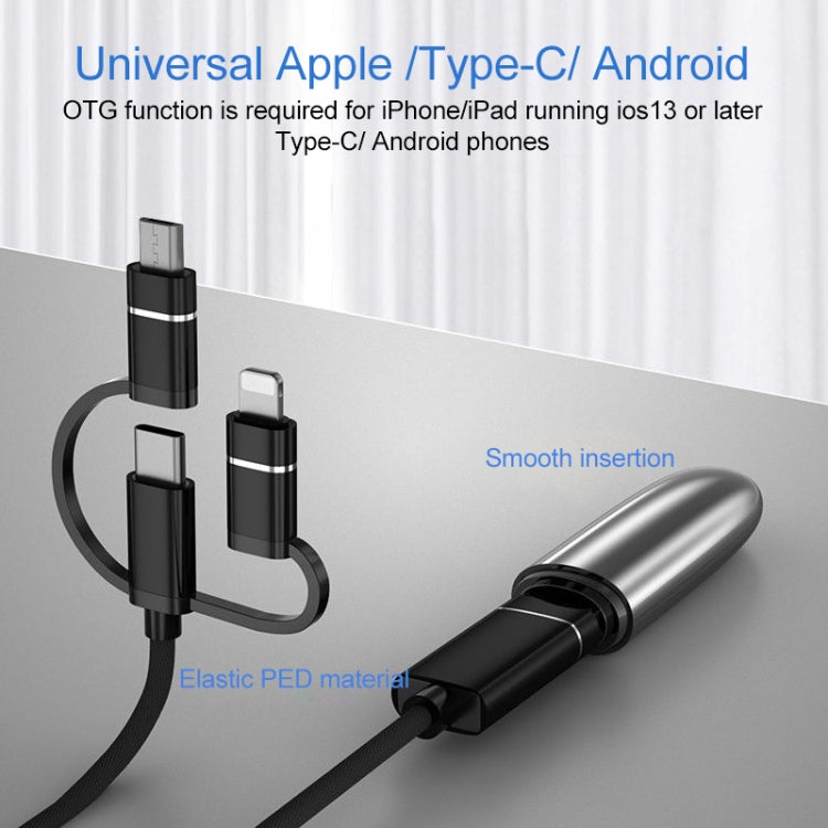 3-in-1 USB 암 to 마이크로 USB, 타입-C, 8핀 수 OTG 어댑터