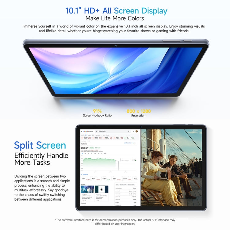 Ulefone Tab W10 WiFi 태블릿 PC, 10.1인치 Android 14 Unisoc T606 옥타 코어, EU 플러그, Tab W10