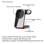 H62 RGB LED Light 3 in 1 Foldable Wireless Charger