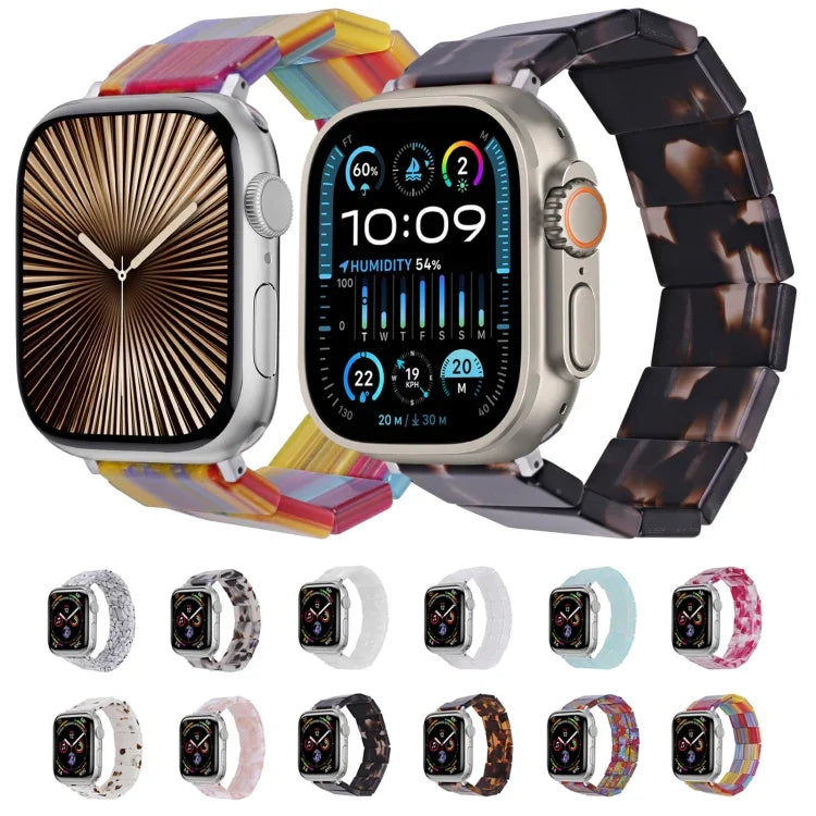 스트레치 로프 스퀘어 레진 시계줄, 애플 워치 46mm / 49mm / 45mm / 44mm용, 애플 워치 42mm / 41mm / 40mm / 38mm용