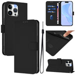 Skin Feel Solid Color Leather Phone Case with Lanyard, For iPhone 14 Pro Max, For iPhone SE 2022 / 2020