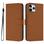 Skin Feel Solid Color Leather Phone Case with Lanyard, For iPhone 11 Pro, For iPhone XS / X