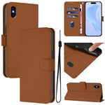 Skin Feel Solid Color Leather Phone Case with Lanyard, For iPhone XR, For iPhone XS Max