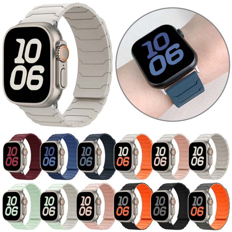 자석 실리콘 시계 밴드, 애플 워치 46mm / 49mm / 45mm / 44mm용, 애플 워치 42mm / 41mm / 40mm / 38mm용