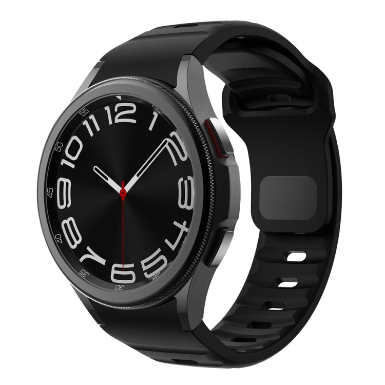 웨이브 텍스처 리버스 버클 실리콘 시계 밴드, Samsung Galaxy Watch 7 / 6 / 5 / 4용