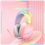 ONIKUMA X33 머리 착용 RGB 라이트 e스포츠 게이밍 헤드셋, 케이블 길이: 2m, X33