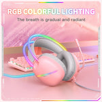 ONIKUMA X33 머리 착용 RGB 라이트 e스포츠 게이밍 헤드셋, 케이블 길이: 2m, X33