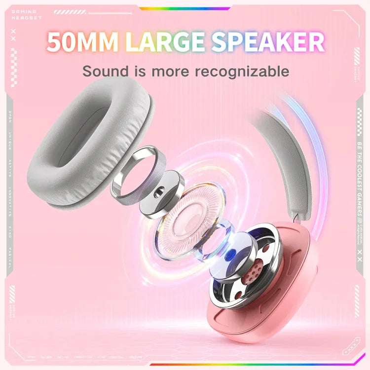 ONIKUMA X33 머리 착용 RGB 라이트 e스포츠 게이밍 헤드셋, 케이블 길이: 2m, X33