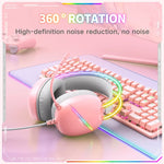 ONIKUMA X33 머리 착용 RGB 라이트 e스포츠 게이밍 헤드셋, 케이블 길이: 2m, X33