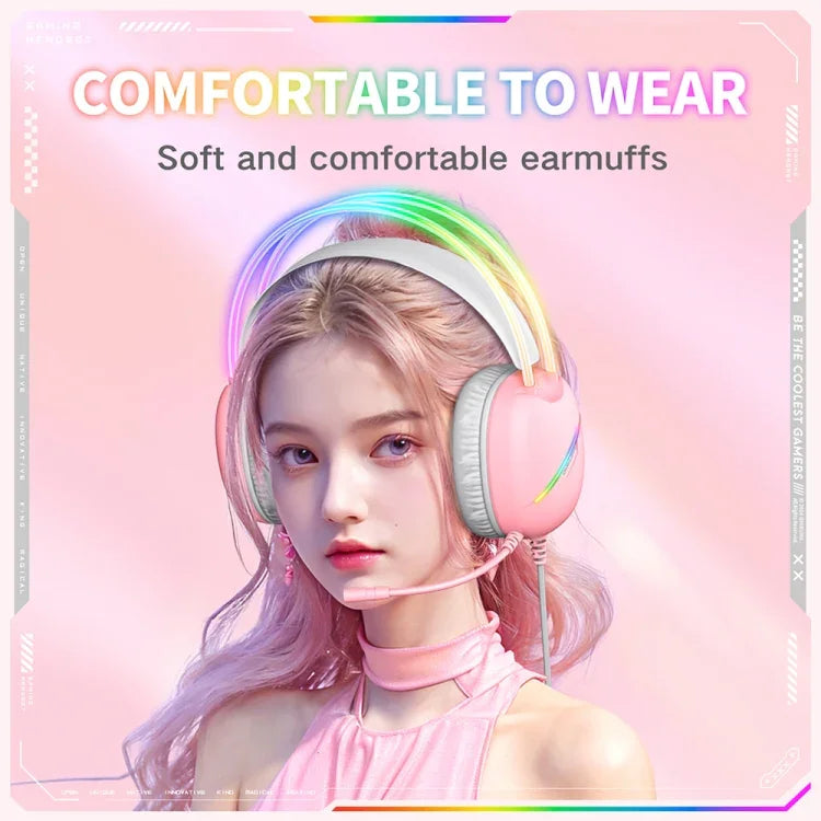ONIKUMA X33 머리 착용 RGB 라이트 e스포츠 게이밍 헤드셋, 케이블 길이: 2m, X33