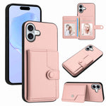 버튼 카드 백 RFID 도난 방지 휴대폰 케이스, 아이폰 17 프로 맥스용, 아이폰 17 프로용, 아이폰 17용, 아이폰 에어용, 아이폰 16 프로 맥스용, 아이폰 16 프로용, 아이폰 16 플러스용, 아이폰 16용