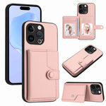 버튼 카드 백 RFID 도난 방지 휴대폰 케이스, 아이폰 SE 2022 / 2020용, 아이폰 13 프로 맥스용, 아이폰 13 프로용, 아이폰 13용, 아이폰 13 미니용, 아이폰 12용, 아이폰 12 프로 맥스용, 아이폰 12 프로용