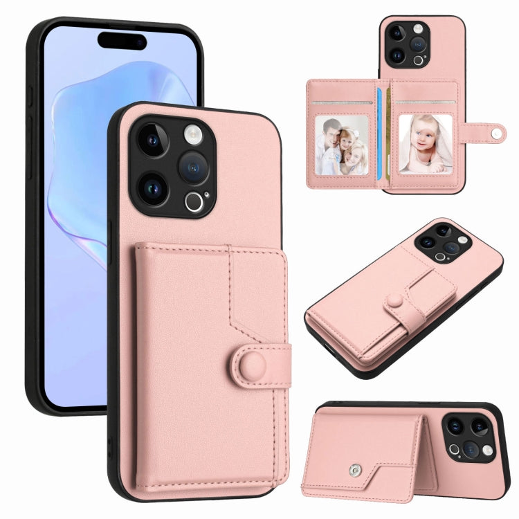 버튼 카드 백 RFID 도난 방지 휴대폰 케이스, 아이폰 SE 2022 / 2020용, 아이폰 13 프로 맥스용, 아이폰 13 프로용, 아이폰 13용, 아이폰 13 미니용, 아이폰 12용, 아이폰 12 프로 맥스용, 아이폰 12 프로용