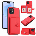 버튼 카드 백 RFID 도난 방지 휴대폰 케이스, 아이폰 SE 2022 / 2020용, 아이폰 13 프로 맥스용, 아이폰 13 프로용, 아이폰 13용, 아이폰 13 미니용, 아이폰 12용, 아이폰 12 프로 맥스용, 아이폰 12 프로용