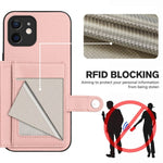 버튼 카드 백 RFID 도난 방지 휴대폰 케이스, 아이폰 12 미니용, 아이폰 11 프로 맥스용, 아이폰 11용, 아이폰 11 프로용, 아이폰 XS / X용, 아이폰 XR용, 아이폰 XS 맥스용, 아이폰 8 플러스 / 7 플러스용