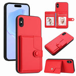 버튼 카드 백 RFID 도난 방지 휴대폰 케이스, 아이폰 12 미니용, 아이폰 11 프로 맥스용, 아이폰 11용, 아이폰 11 프로용, 아이폰 XS / X용, 아이폰 XR용, 아이폰 XS 맥스용, 아이폰 8 플러스 / 7 플러스용